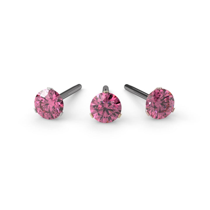 Pink Diamond Lumina 3-Prong Piercing Stud End