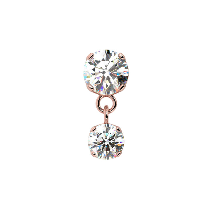 Prong Gem Dangle Piercing Stud End