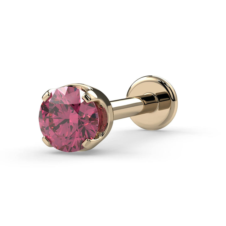 3mm Pink Diamond Prong Flat Back Stud