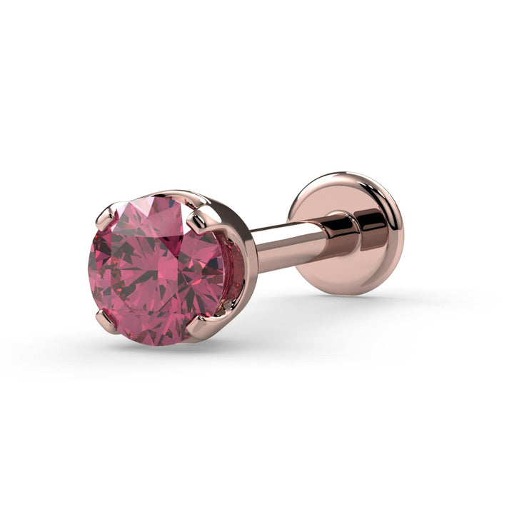 3mm Pink Diamond Prong Flat Back Stud