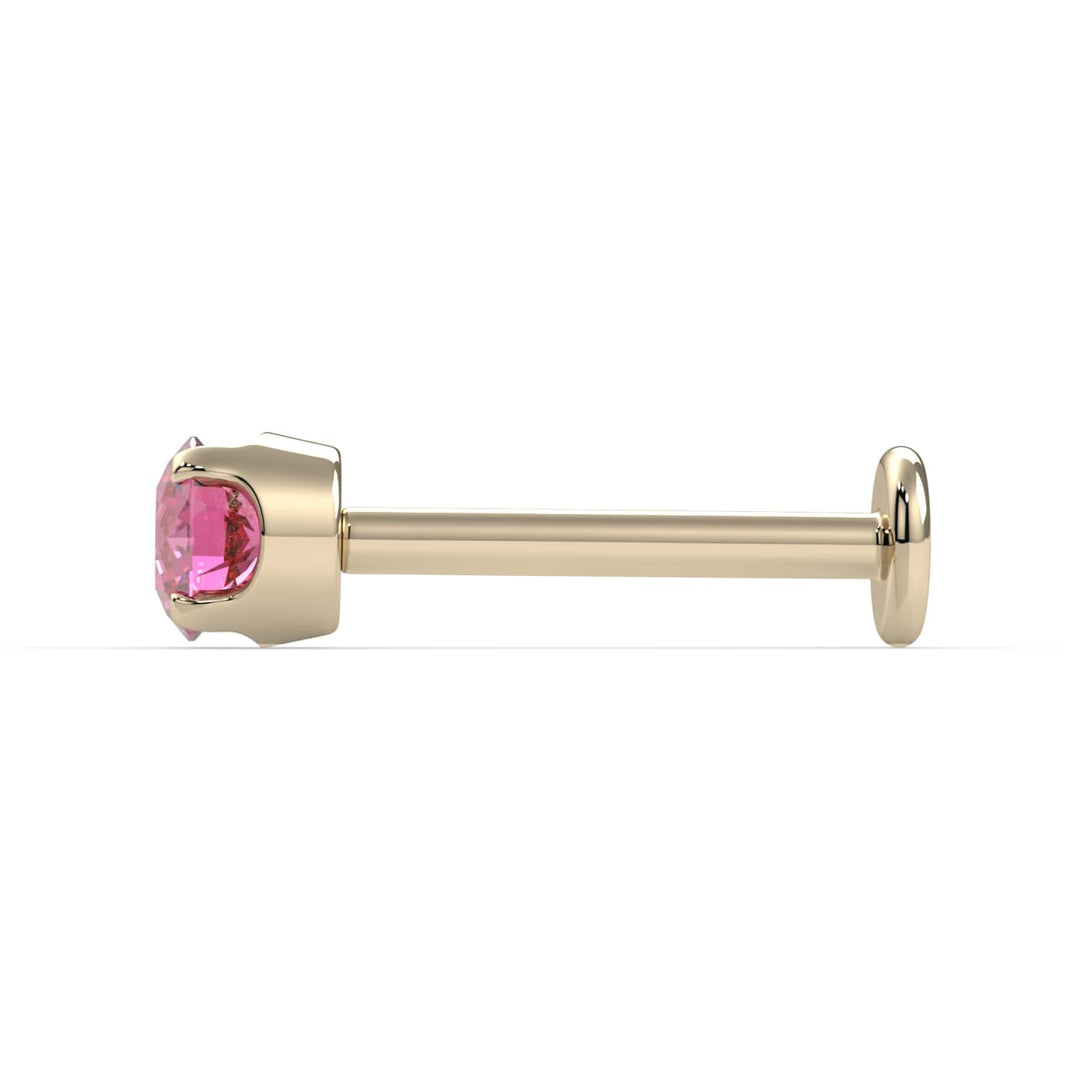 3mm Pink Diamond Prong Flat Back Stud