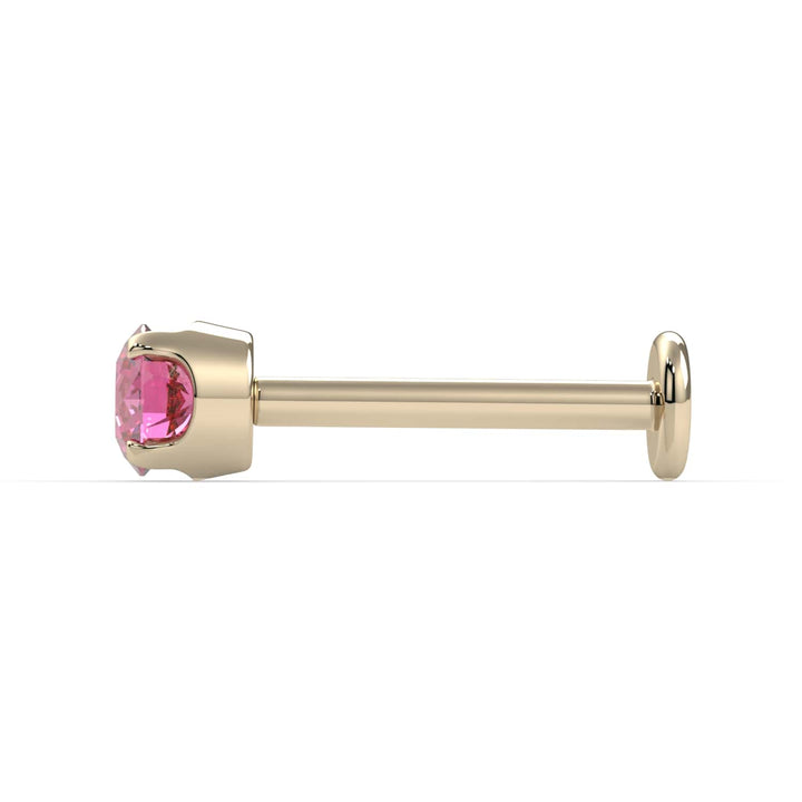 3mm Pink Diamond Prong Flat Back Stud