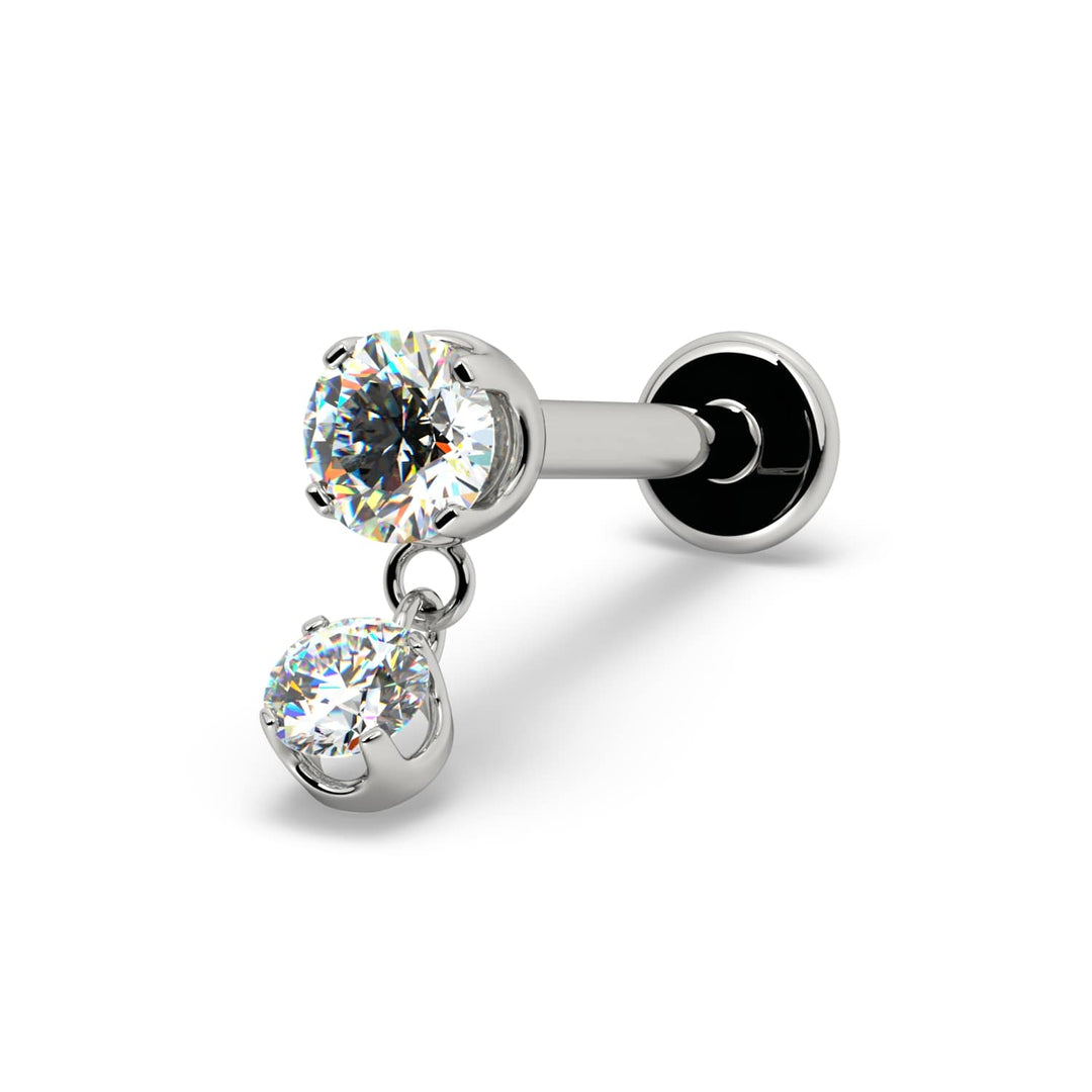 Prong Diamond Helix Dangle Flat Back Stud