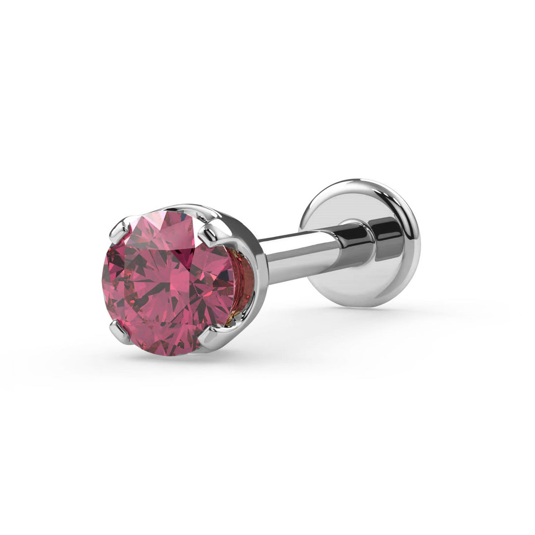 2.5mm Pink Diamond Prong Flat Back Stud