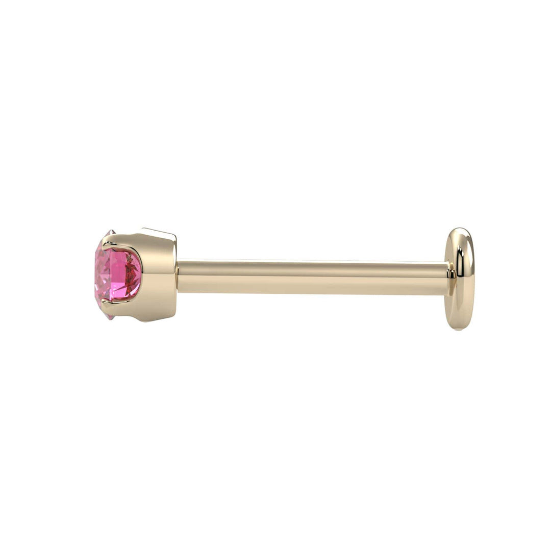 2mm Pink Diamond Prong Flat Back Stud