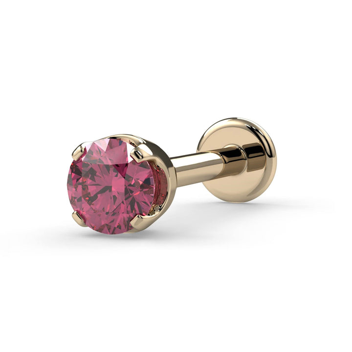 2.5mm Pink Diamond Prong Flat Back Stud