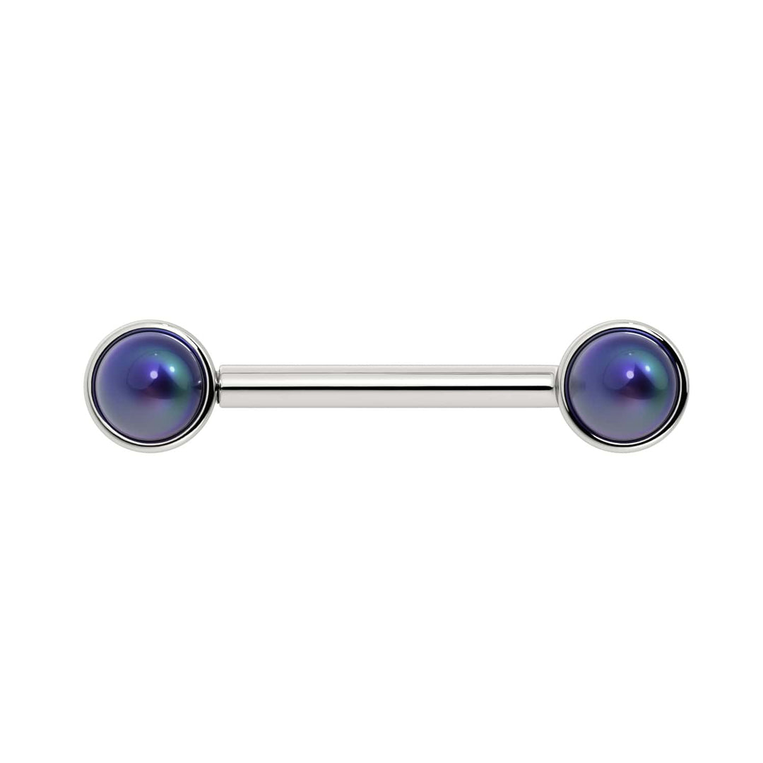 Black Akoya Pearl 14K Gold Nipple Barbell