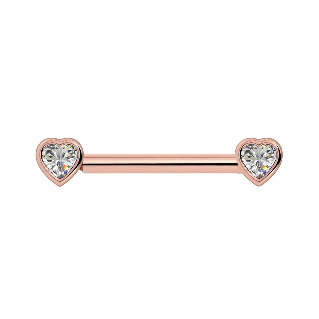 Diamond Heart Nipple Barbell