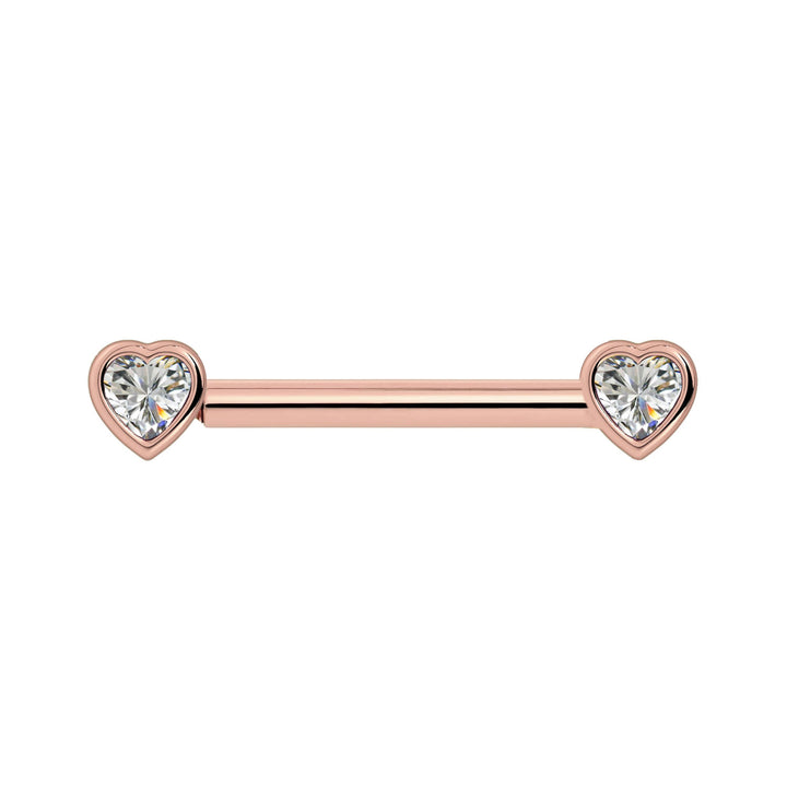 Diamond Heart Nipple Barbell