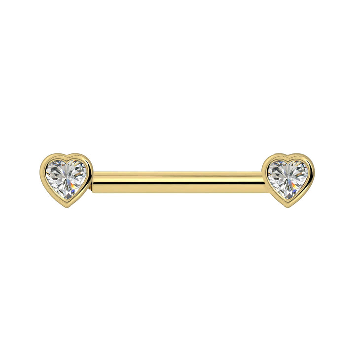 Diamond Heart Nipple Barbell