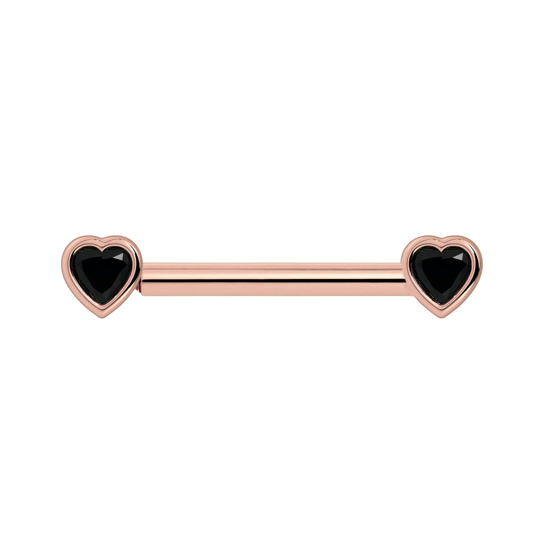 Onyx Heart Nipple Barbell