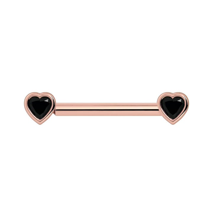 Onyx Heart Nipple Barbell