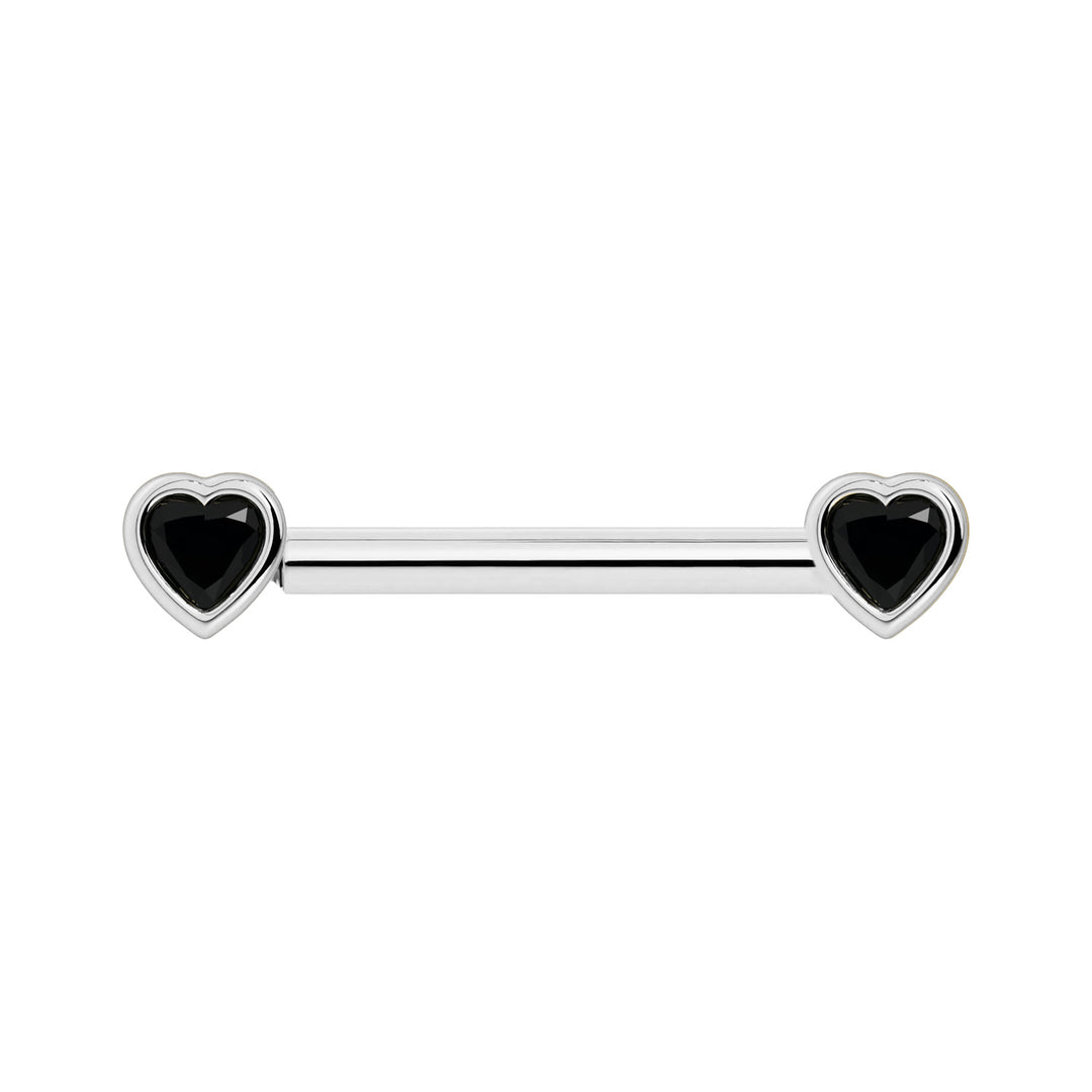 Onyx Heart Nipple Barbell