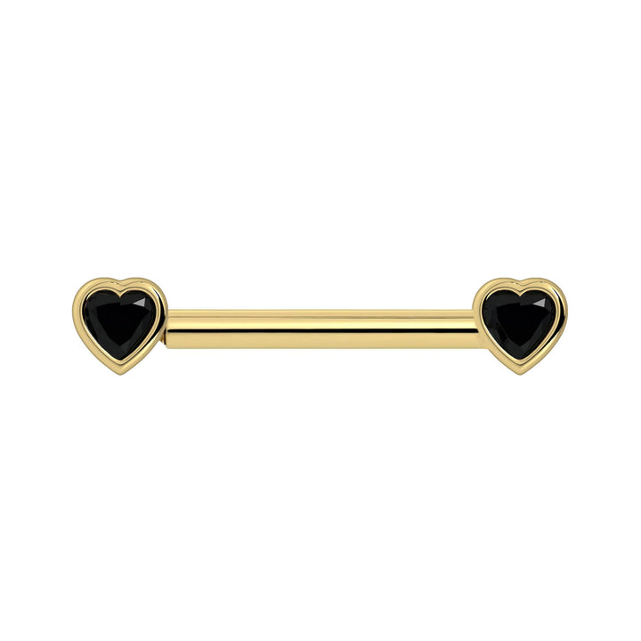 Onyx Heart Nipple Barbell