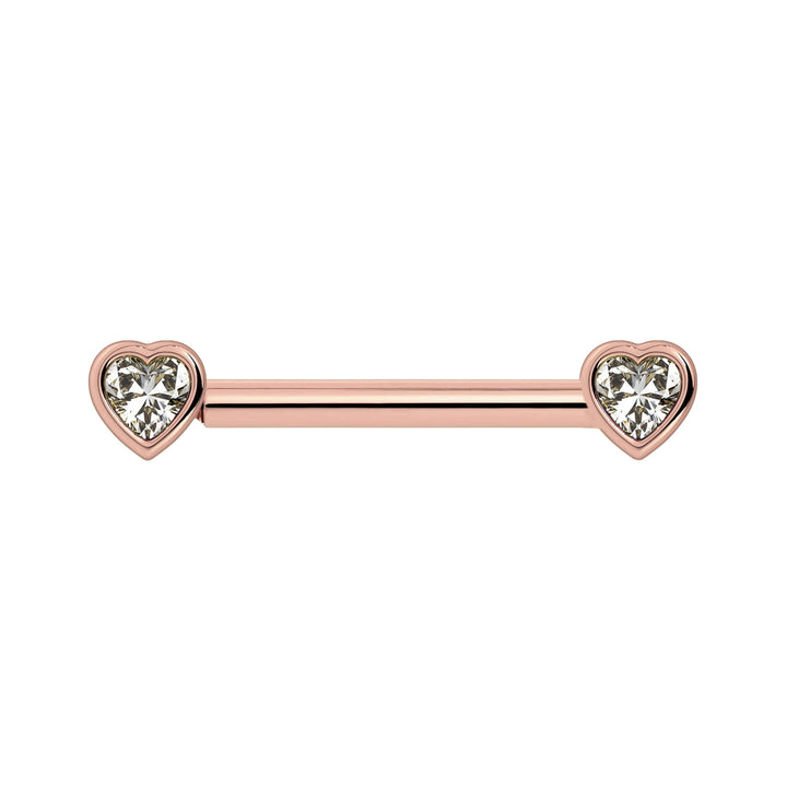 White Sapphire Heart Nipple Barbell