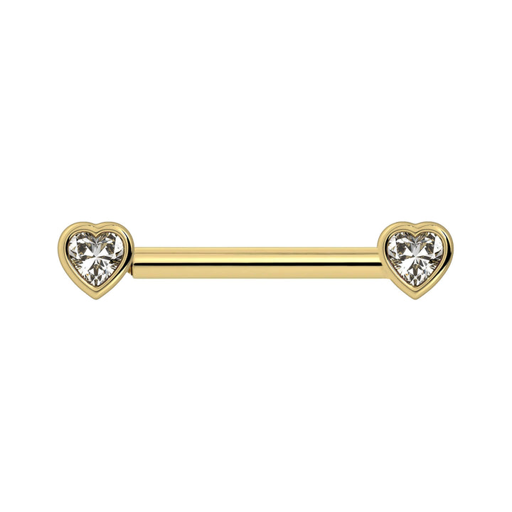 White Sapphire Heart Nipple Barbell