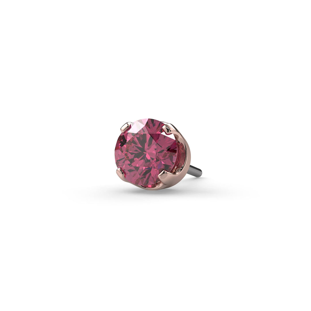 2mm Pink Diamond Prong Flat Back Stud