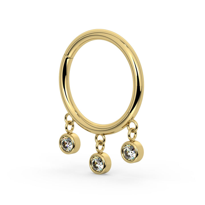 Triple Bezel Dangle Seam Ring