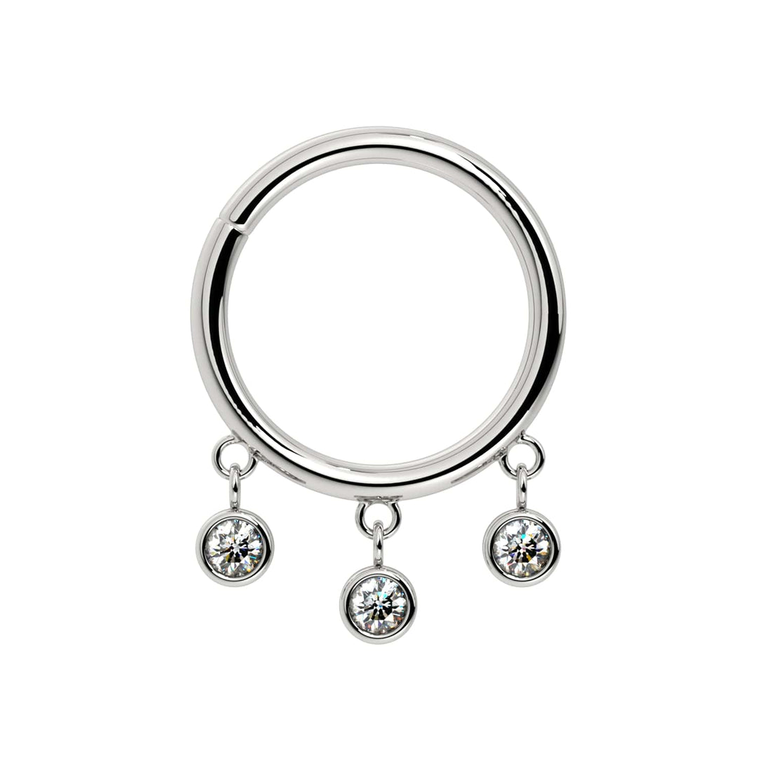 Triple Bezel Dangle Seam Ring