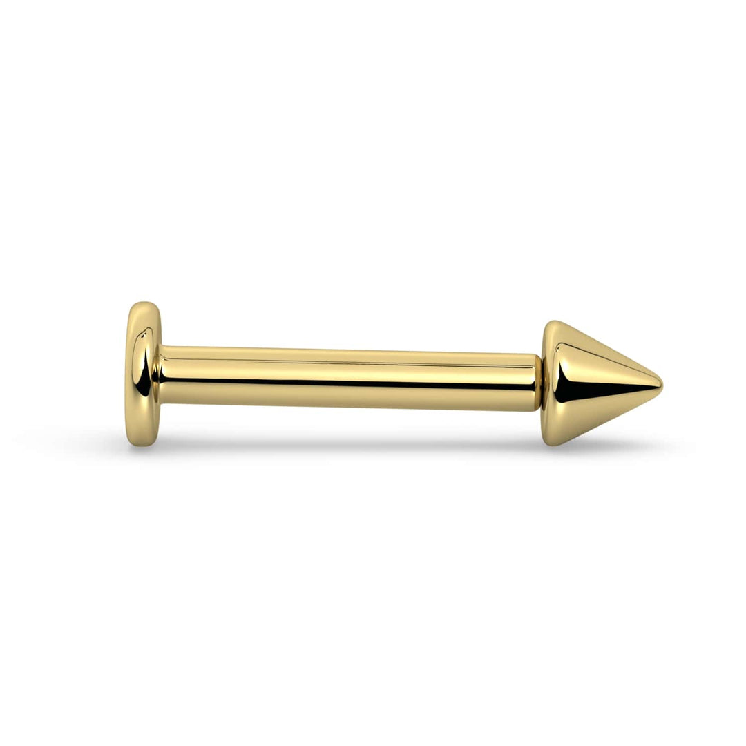 3mm Spike 14K Gold Labret Stud Lip Ring