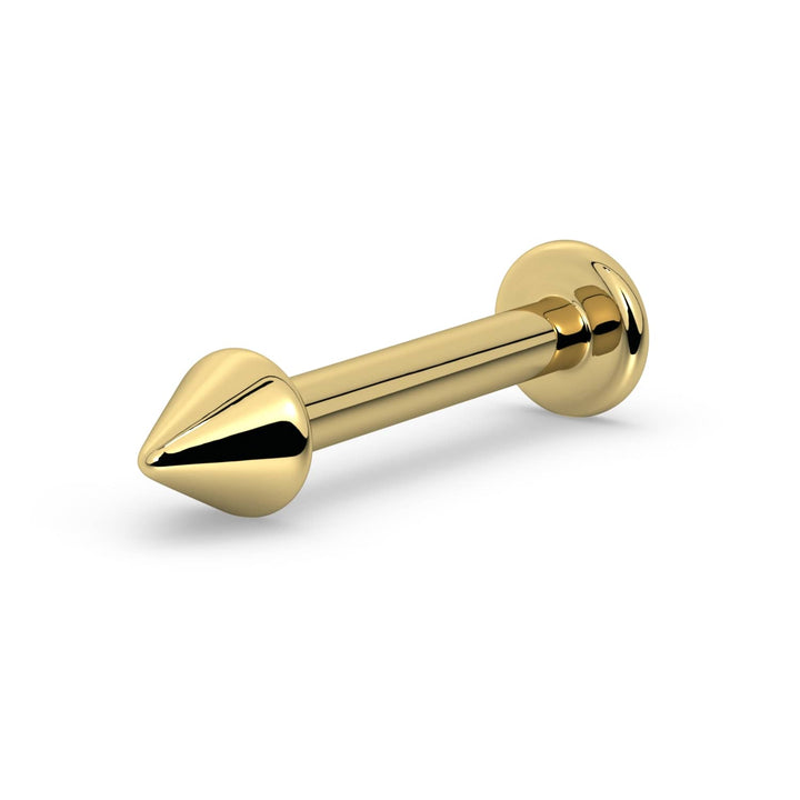 3mm Spike 14K Gold Labret Stud Lip Ring