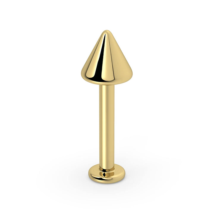 4mm Spike 14K Gold Labret Stud Lip Ring