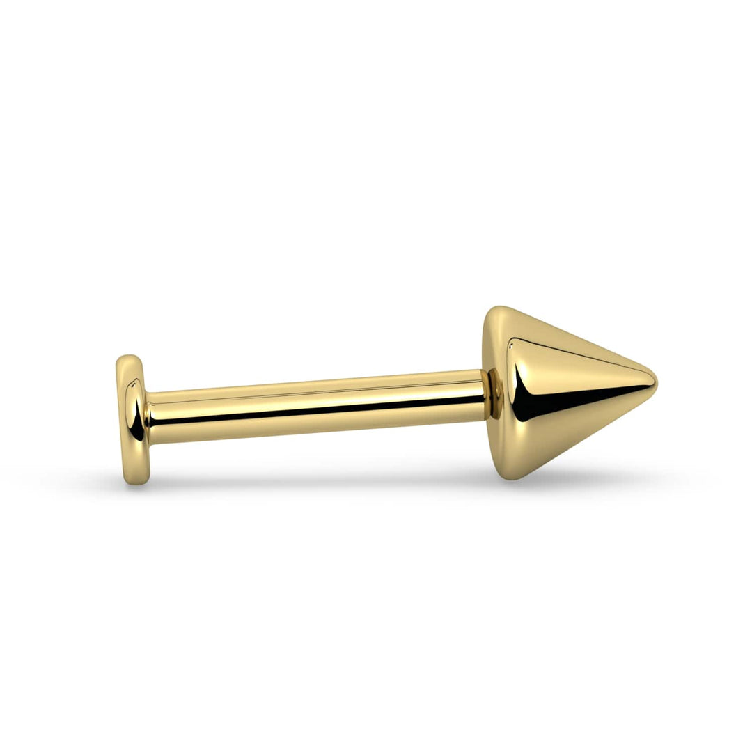 4mm Spike 14K Gold Labret Stud Lip Ring