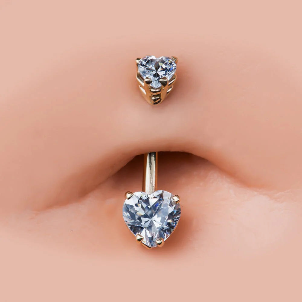 Petite Pear and Heart Navel Ring Gift Set