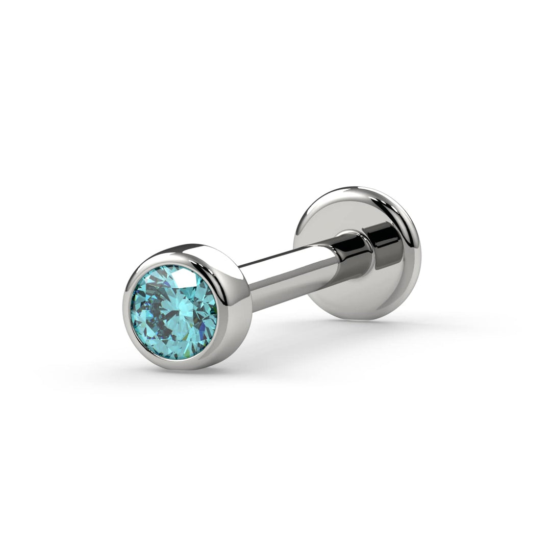 2mm Aqua Diamond Bezel Flat Back Stud