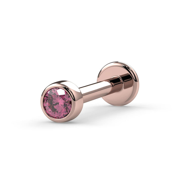 2mm Pink Diamond Bezel Flat Back Stud