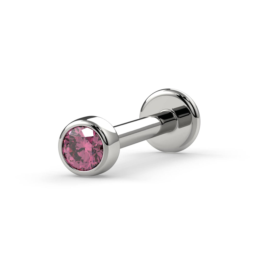 2mm Pink Diamond Bezel Flat Back Stud