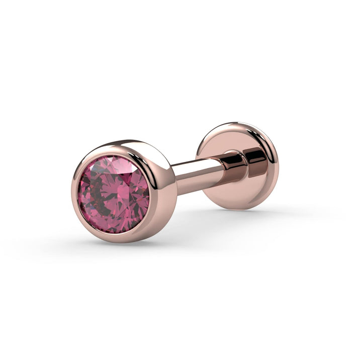 2.5mm Pink Diamond Bezel Flat Back Stud