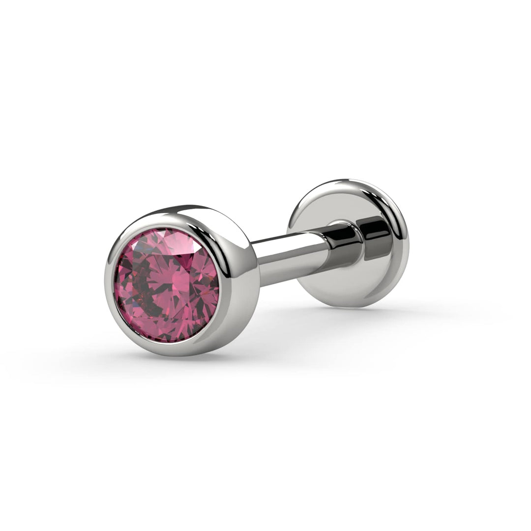 2.5mm Pink Diamond Bezel Flat Back Stud