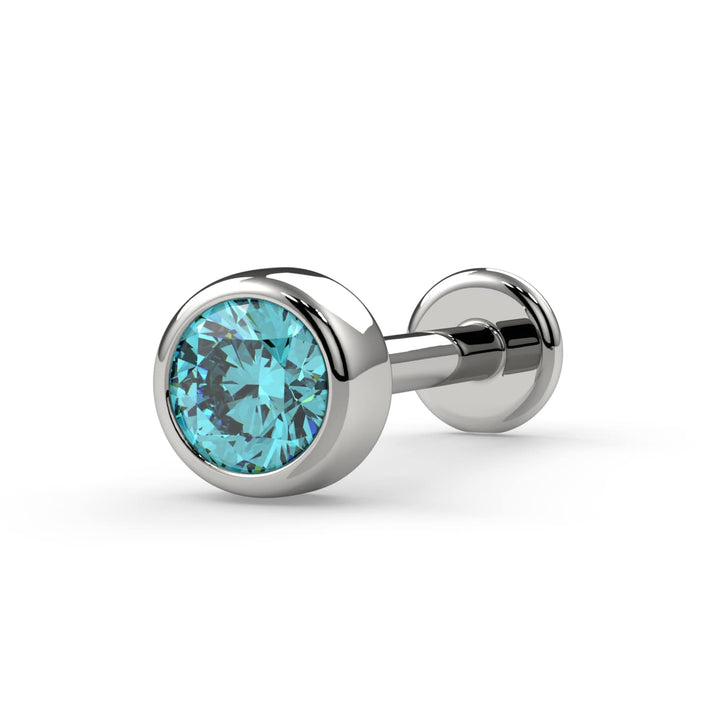 3mm Aqua Diamond Bezel Flat Back Stud