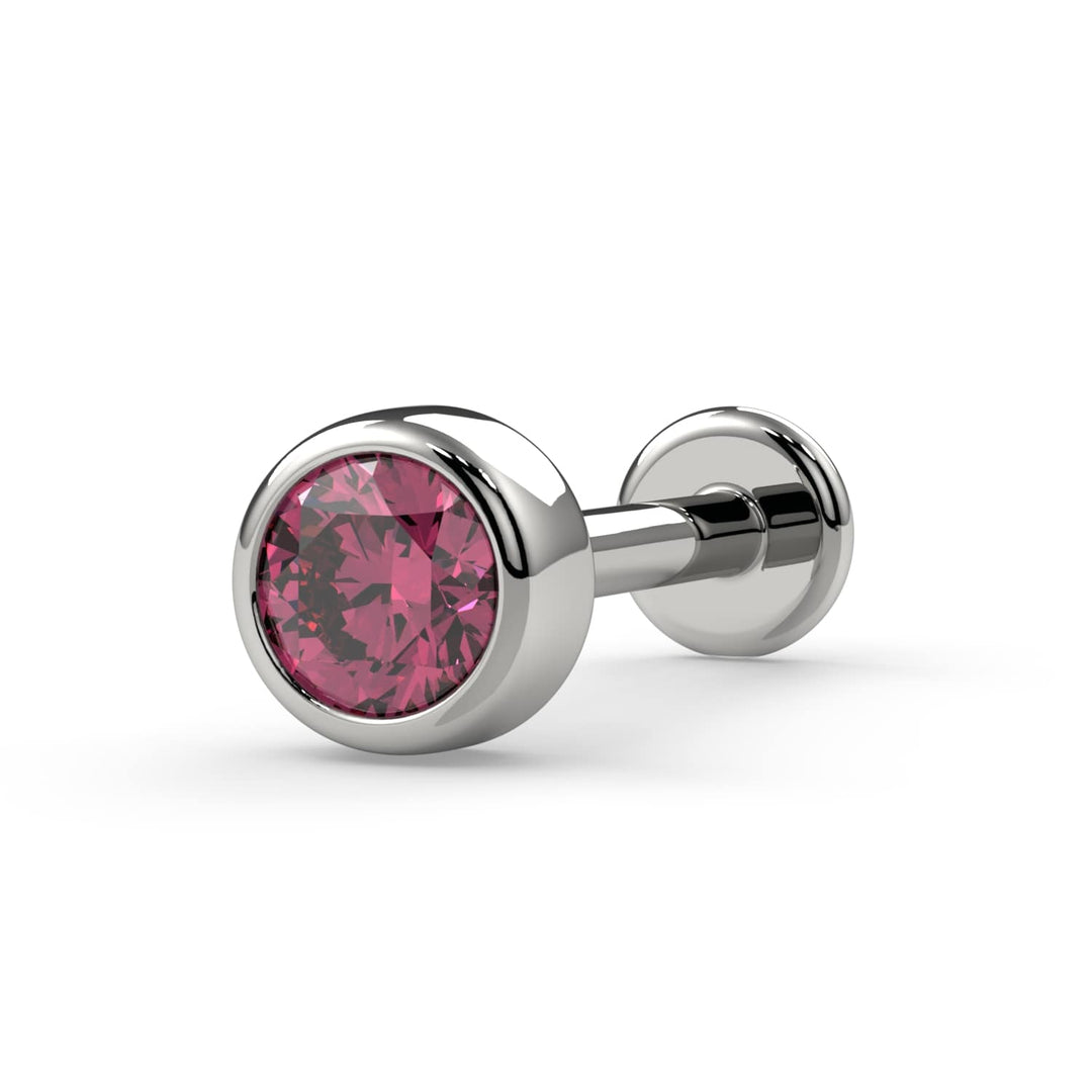 3mm Pink Diamond Bezel Flat Back Stud