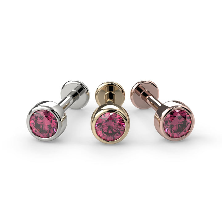 3mm Pink Diamond Bezel Flat Back Stud