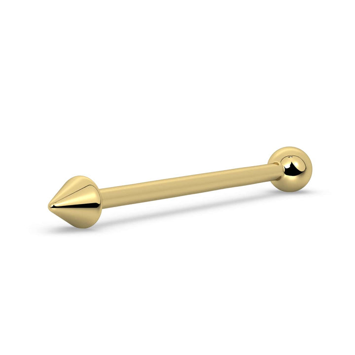 Spike & Ball 14K Gold Industrial Barbell