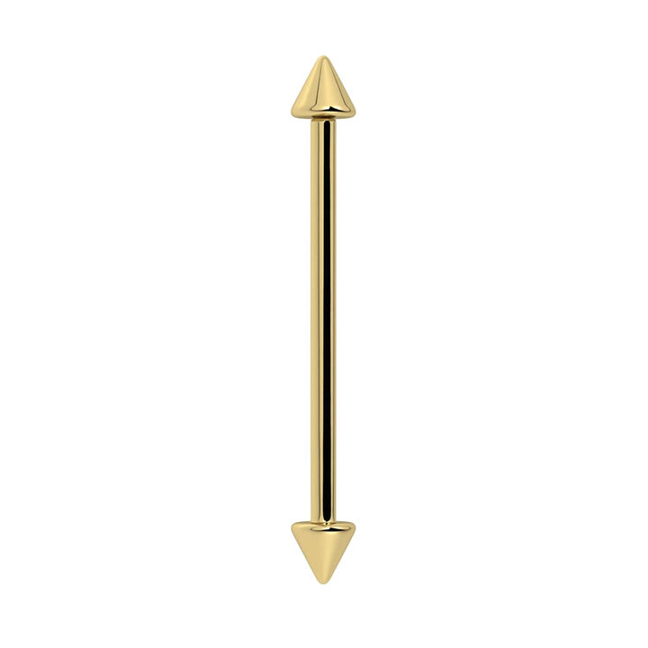 Spike Industrial Barbell 14K Gold