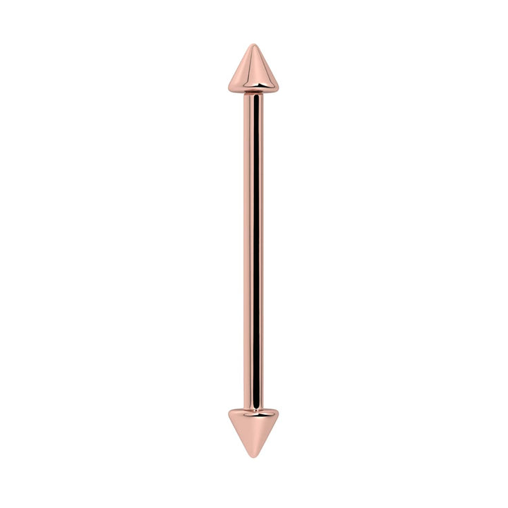 Spike Industrial Barbell 14K Gold