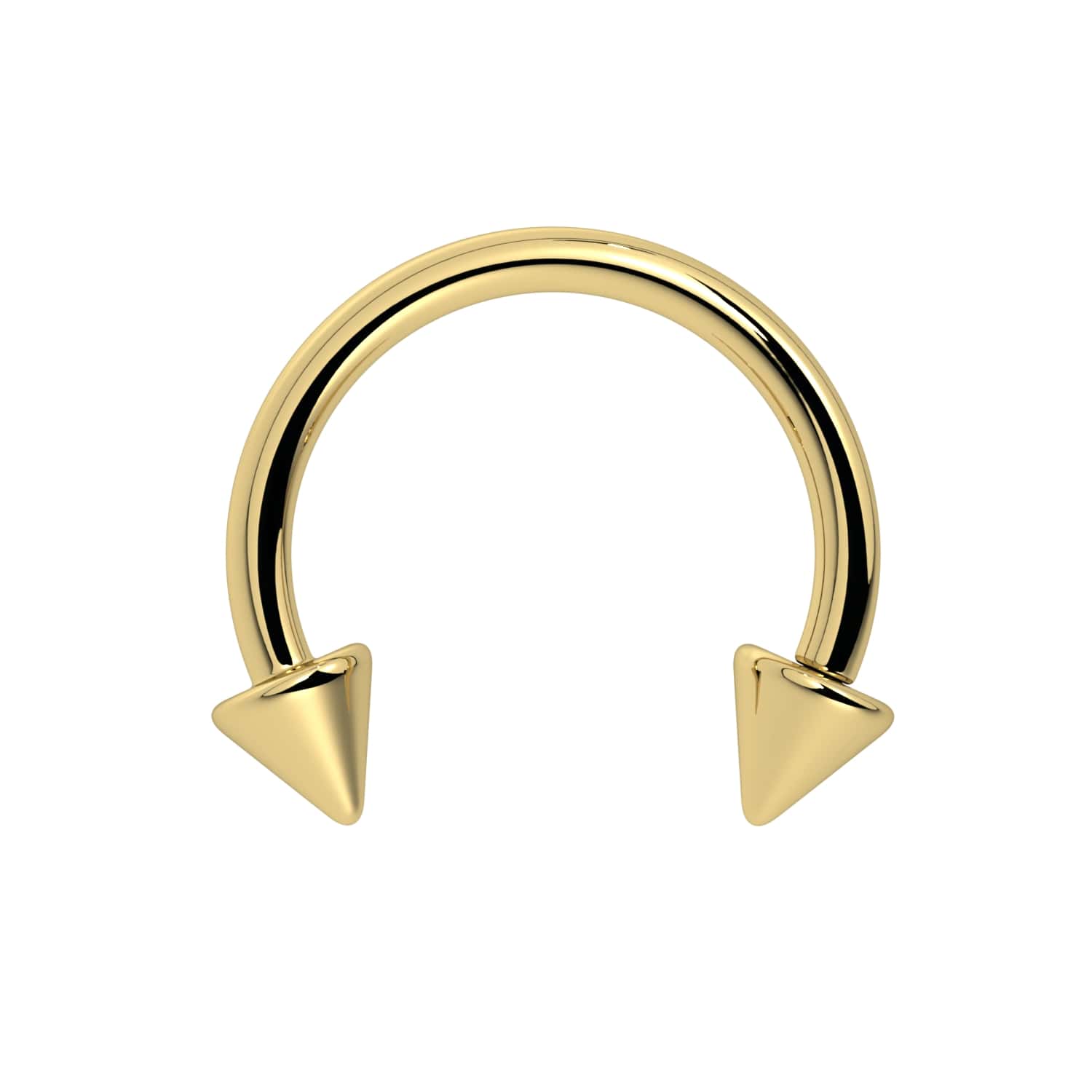 16G Solid 14k Yellow Gold Spike newest Curved Barbell | Eyebrow, Rook or Daith Piercing | 10MM Length | 16 Gauge