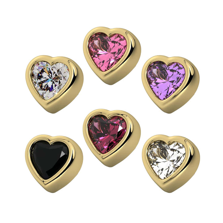 Gem Heart Piercing Stud End