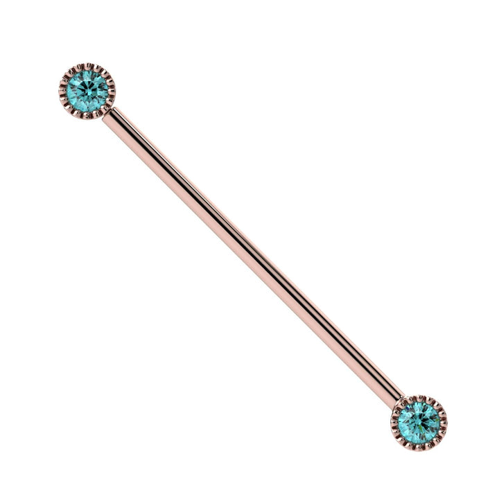 Aqua Diamond Perlagé Industrial Barbell