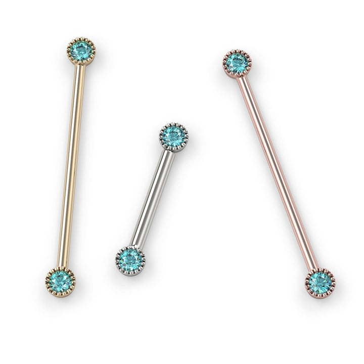 Aqua Diamond Perlagé Industrial Barbell