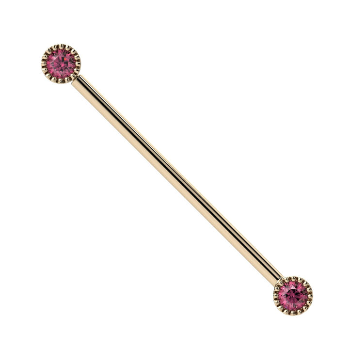 Pink Diamond Perlagé Industrial Barbell