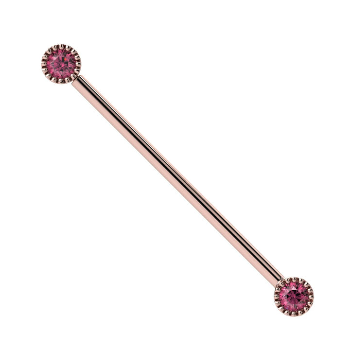 Pink Diamond Perlagé Industrial Barbell