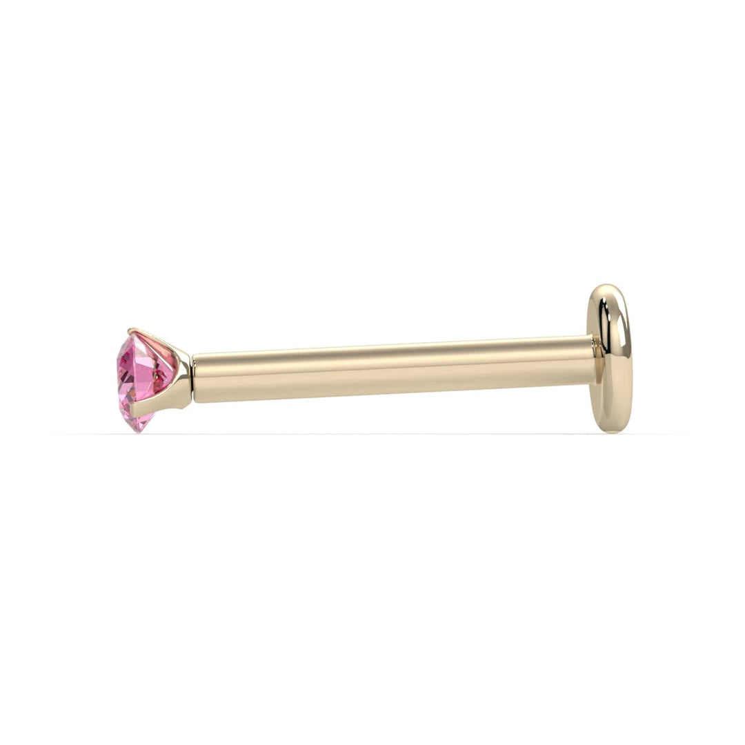 2mm Pink Diamond Lumina 3-Prong Flat Back Stud