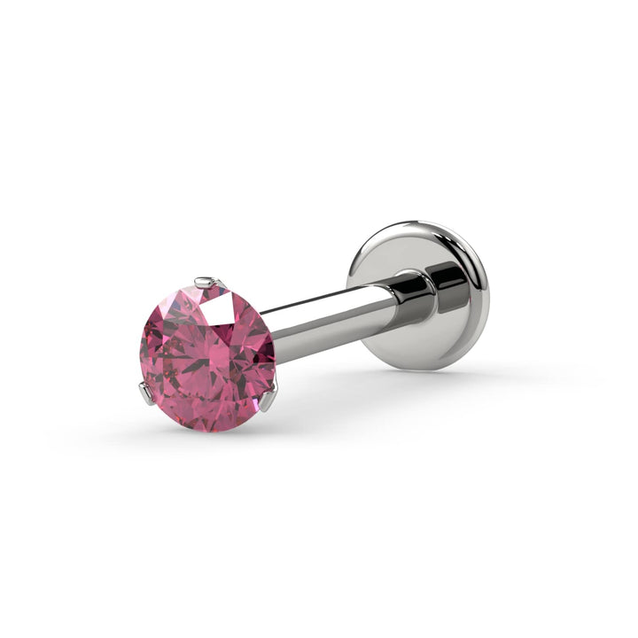 2.5mm Pink Diamond Lumina 3-Prong Flat Back Stud