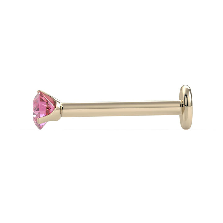 2.5mm Pink Diamond Lumina 3-Prong Flat Back Stud