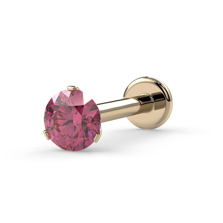 3mm Pink Diamond Lumina 3-Prong Flat Back Stud