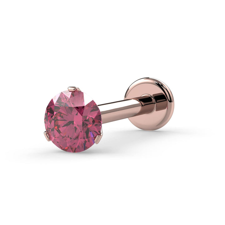 3mm Pink Diamond Lumina 3-Prong Flat Back Stud